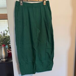 GAP Rainforest Green Cotton Gauze Easy Barrel Pants